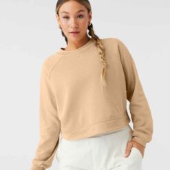 Bella Ladies Raglan Cropped Pullover Sweatshirt