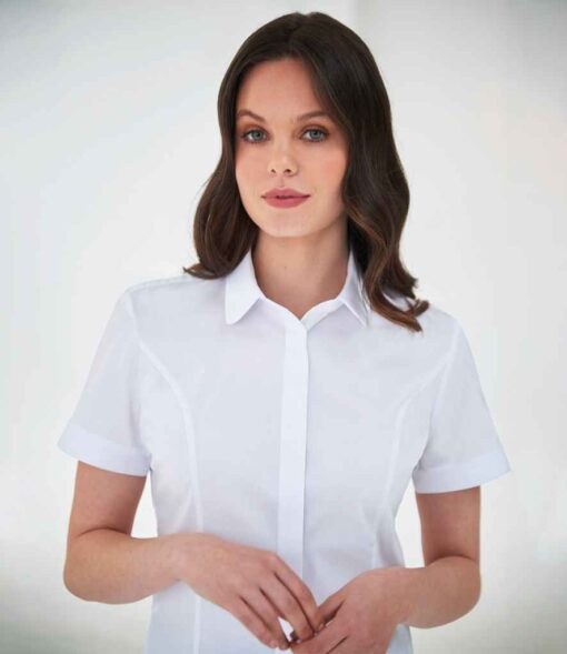 Brook Taverner Ladies Soave Short Sleeve Poplin Shirt