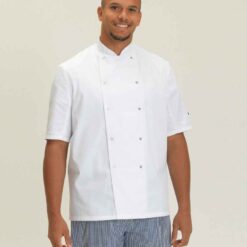 Dennys Short Sleeve Press Stud Chef's Jacket