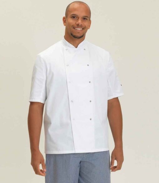 Dennys Short Sleeve Press Stud Chef's Jacket