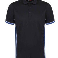 Finden + Hales Contrast Panel Polo Shirt - Navy/Royal Blue, XXL