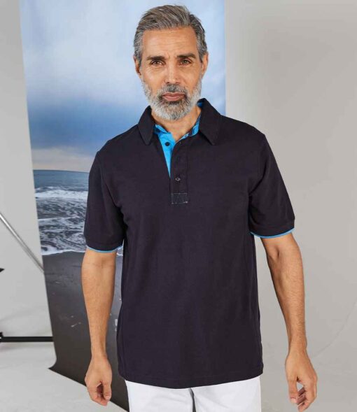 Front Row Contrast Cotton Piqué Polo Shirt