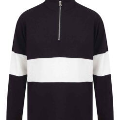 Front Row Panelled 1/4 Zip Neck Top