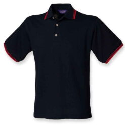 Henbury Contrast Double Tipped Cotton Piqué Polo Shirt