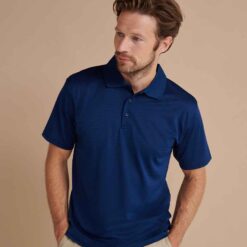 Henbury Coolplus® Textured Stripe Piqué Polo Shirt