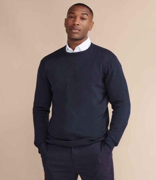 Henbury Lightweight Cotton Acrylic Crew Neck Sweater