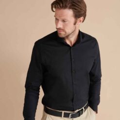 Henbury Long Sleeve Stretch Poplin Shirt