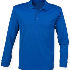 Henbury Unisex Long Sleeve Coolplus® Piqué Polo Shirt