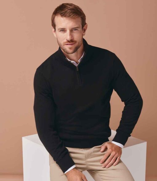 Henbury Zip Neck Sweater