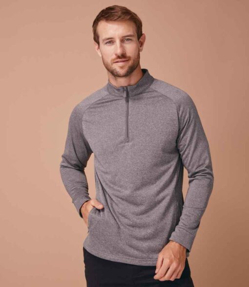 Henbury Zip Neck Wicking Top