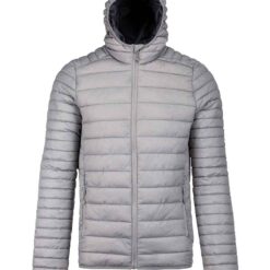 Kariban Lightweight Hooded Padded Jacket - Marl Silver, 3XL