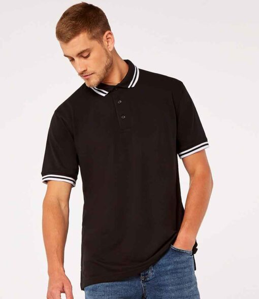 Kustom Kit Contrast Tipped Poly/Cotton Piqué Polo Shirt