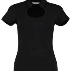Kustom Kit Ladies Keyhole Neck Corporate Top - Black, 20/22