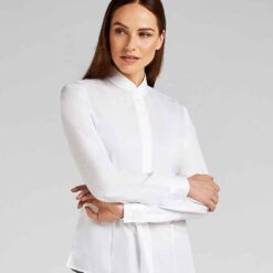 Kustom Kit Ladies Long Sleeve Tailored Mandarin Collar Shirt
