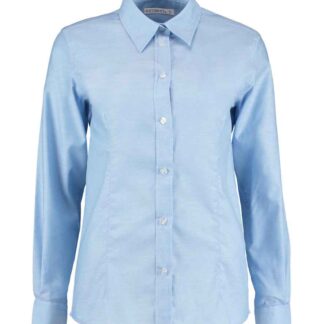Kustom Kit Ladies Long Sleeve Tailored Workwear Oxford Shirt