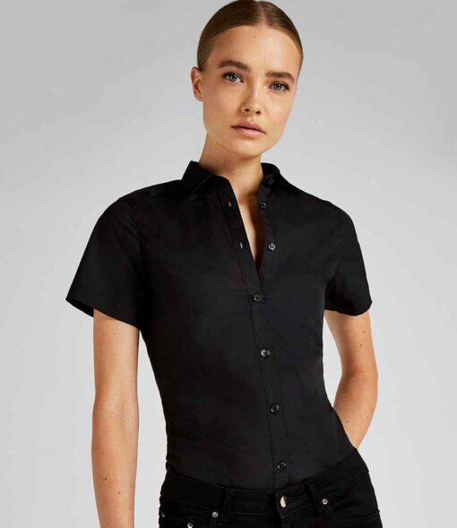 Kustom Kit Ladies Short Sleeve Tailored Poplin Shirt