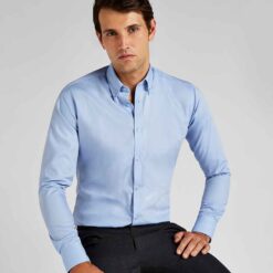 Kustom Kit Long Sleeve Slim Fit Oxford Twill Non-Iron Shirt