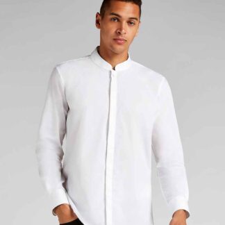 Kustom Kit Long Sleeve Tailored Mandarin Collar Shirt