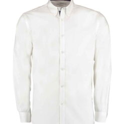 Kustom Kit Premium Long Sleeve Contrast Tailored Oxford Shirt