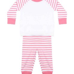 Larkwood Baby/Toddler Striped Pyjamas - Pink/White, 3-4