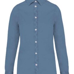 Native Spirit Ladies Washed Long Sleeve Shirt - Washed Cool Blue, XXL