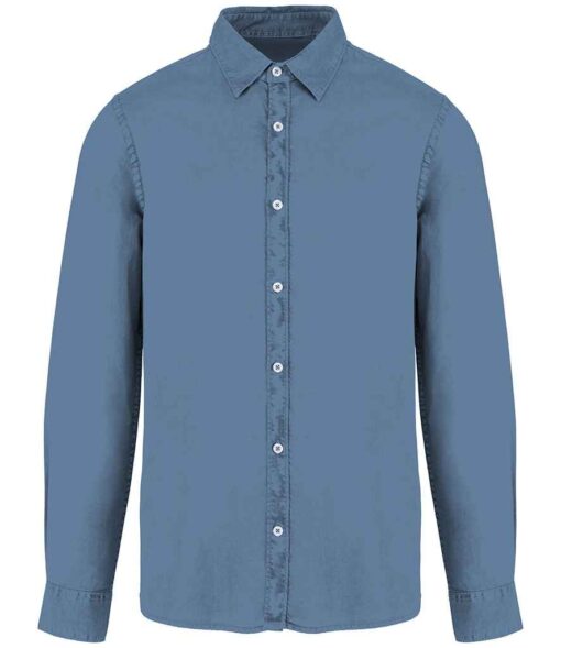 Native Spirit Washed Long Sleeve Shirt - Washed Cool Blue, 3XL
