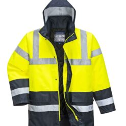 Portwest Hi-Vis Contrast Traffic Jacket - Yellow/Navy, 3XL