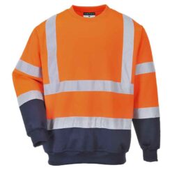 Portwest Hi-Vis Two Tone Sweatshirt - Orange/Navy, XXL