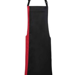 Premier Contrast Bib Apron - Black/Red