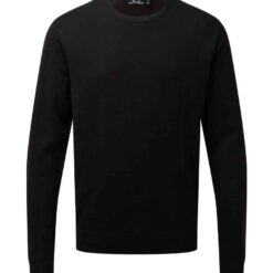 Premier Cotton Rich Crew Neck Sweater - Black, 4XL