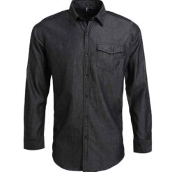 Premier Jeans Stitch Denim Shirt - Black Denim, 3XL