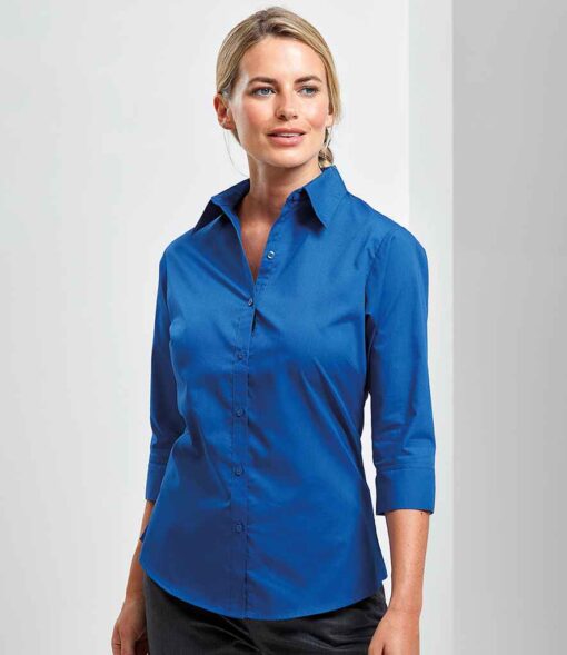 Premier Ladies 3/4 Sleeve Poplin Blouse