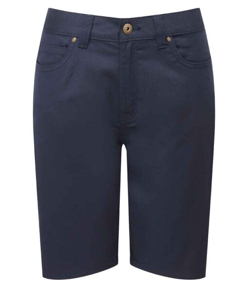Premier Ladies Performance Chino Shorts - Navy, 24