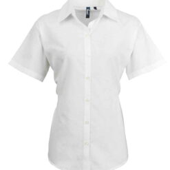 Premier Ladies Signature Short Sleeve Oxford Shirt - White, 24