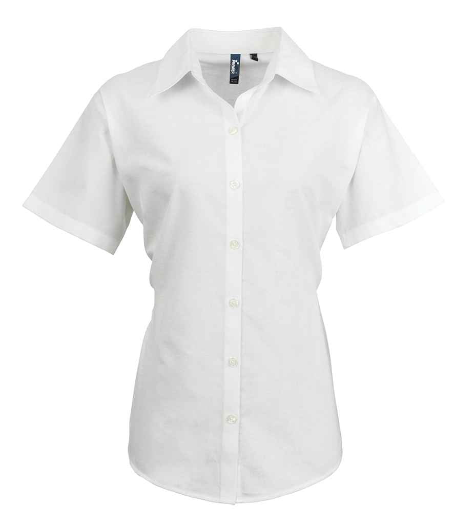 Premier Ladies Signature Short Sleeve Oxford Shirt - White, 24