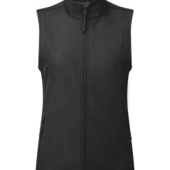 Premier Ladies Windchecker® Recycled Printable Soft Shell Gilet - Black, 3XL