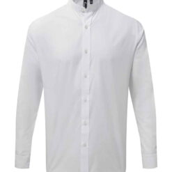 Premier Long Sleeve Grandad Shirt - White, 3XL