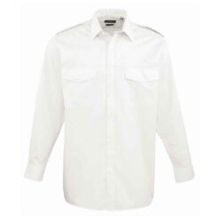 Premier Long Sleeve Pilot Shirt - White, 23