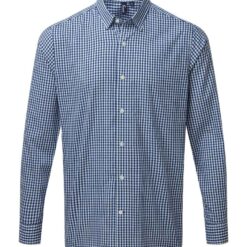 Premier Maxton Check Long Sleeve Shirt - Navy/White, 3XL