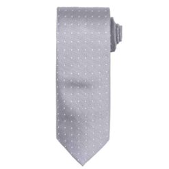 Premier Micro Dot Tie - Silver/White