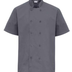 Premier Short Sleeve Chef's Jacket - Steel, 5XL
