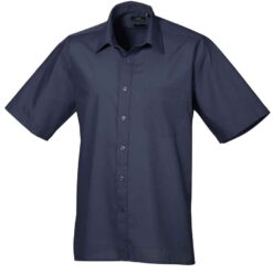 Premier Short Sleeve Poplin Shirt - Navy, 23