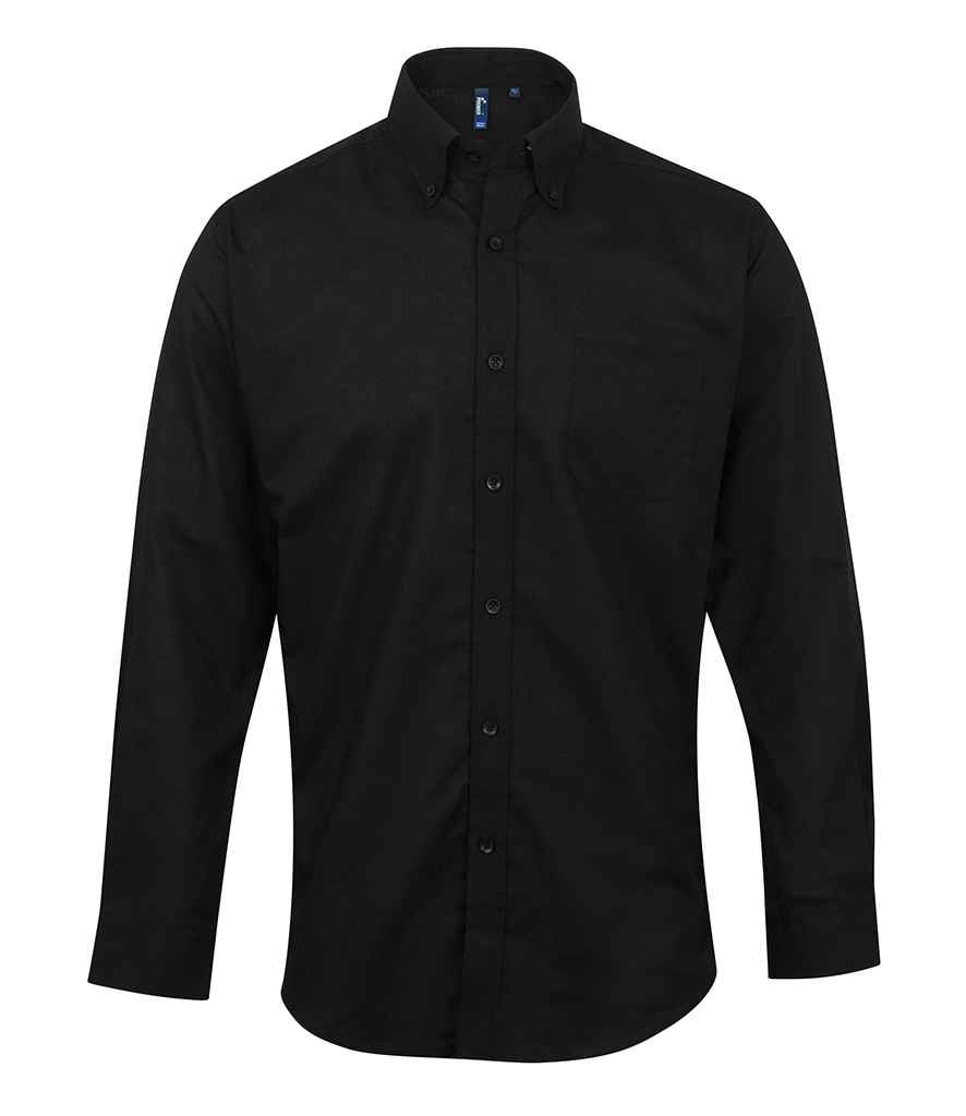 Premier Signature Long Sleeve Oxford Shirt - Black, 23