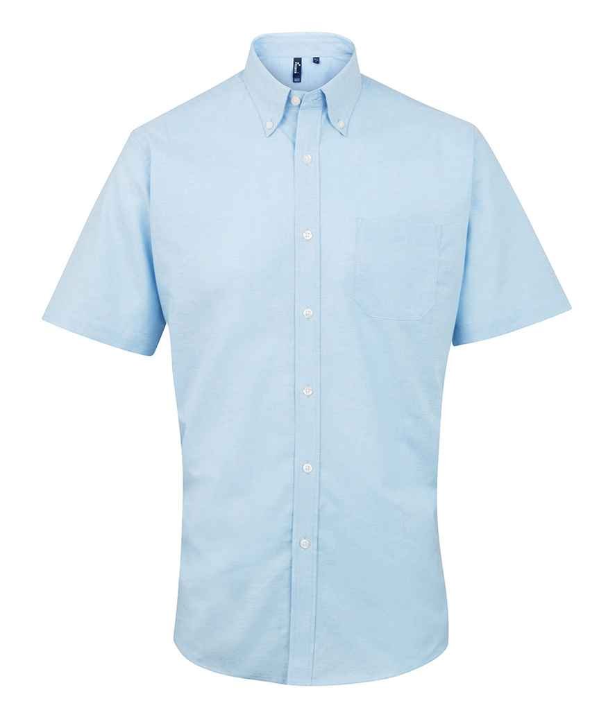 Premier Signature Short Sleeve Oxford Shirt - Light Blue, 23