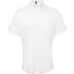 Premier Signature Short Sleeve Oxford Shirt - White, 23