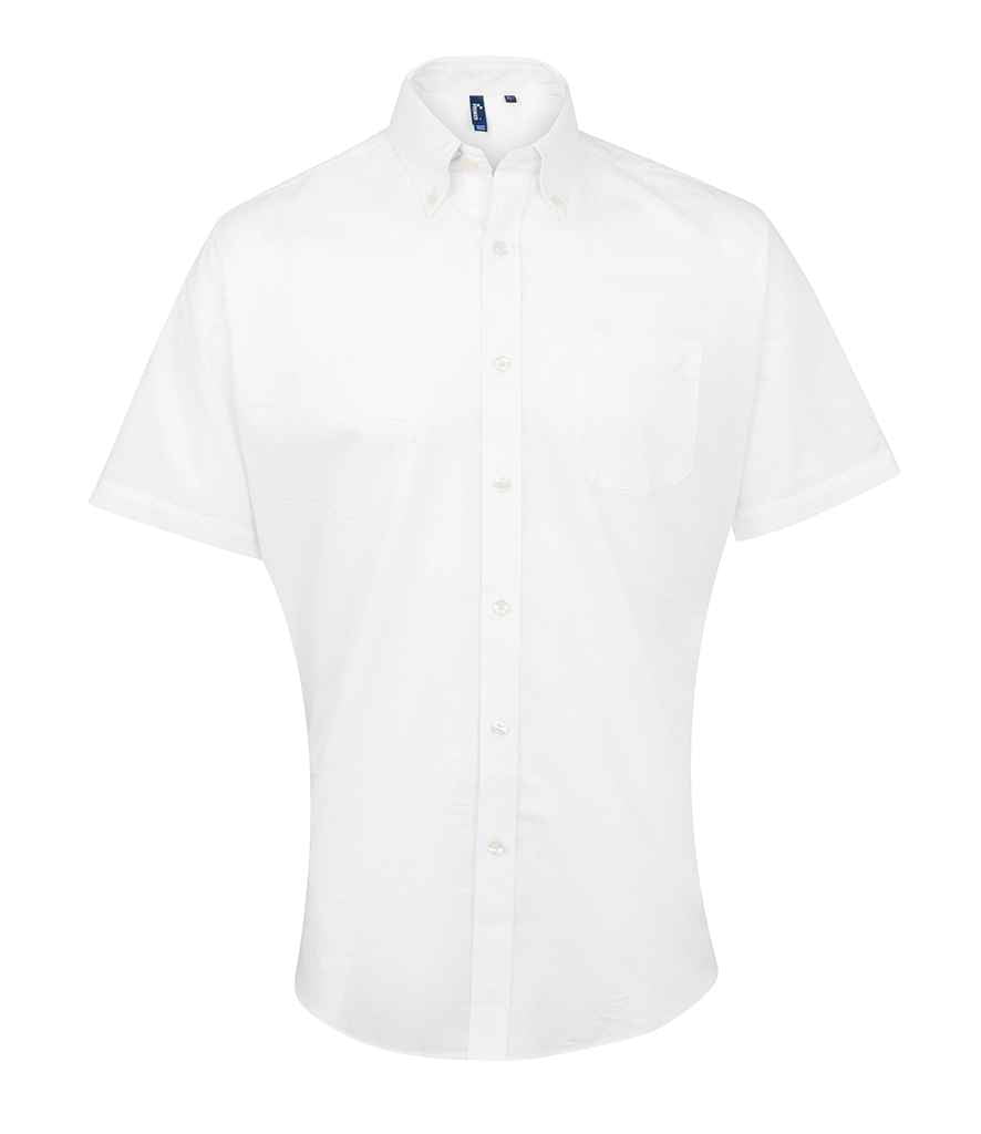 Premier Signature Short Sleeve Oxford Shirt - White, 23