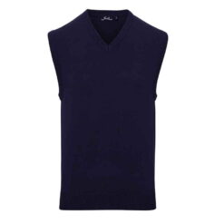 Premier Sleeveless Cotton Acrylic V Neck Sweater - Navy, 4XL