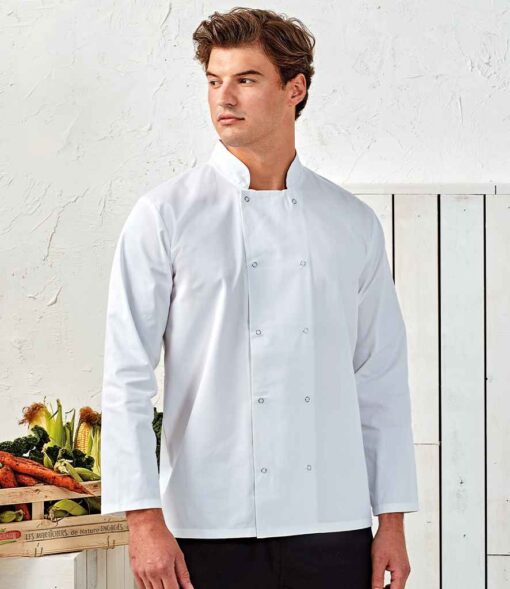 Premier Unisex Long Sleeve Stud Front Chef's Jacket