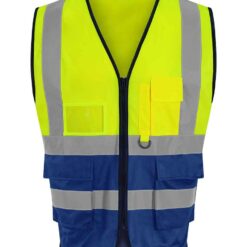 Pro RTX High Visibility Executive Waistcoat - Yellow/Royal Blue, 5XL