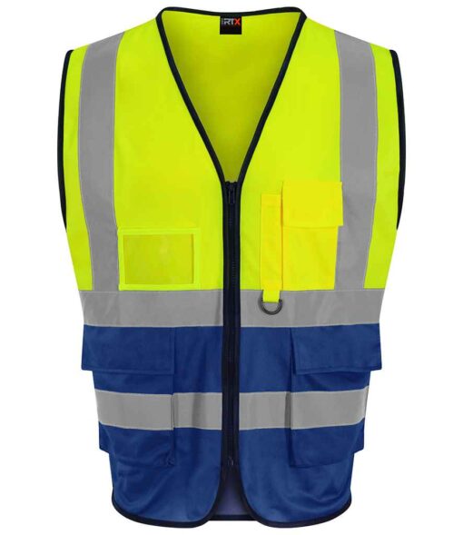 Pro RTX High Visibility Executive Waistcoat - Yellow/Royal Blue, 5XL